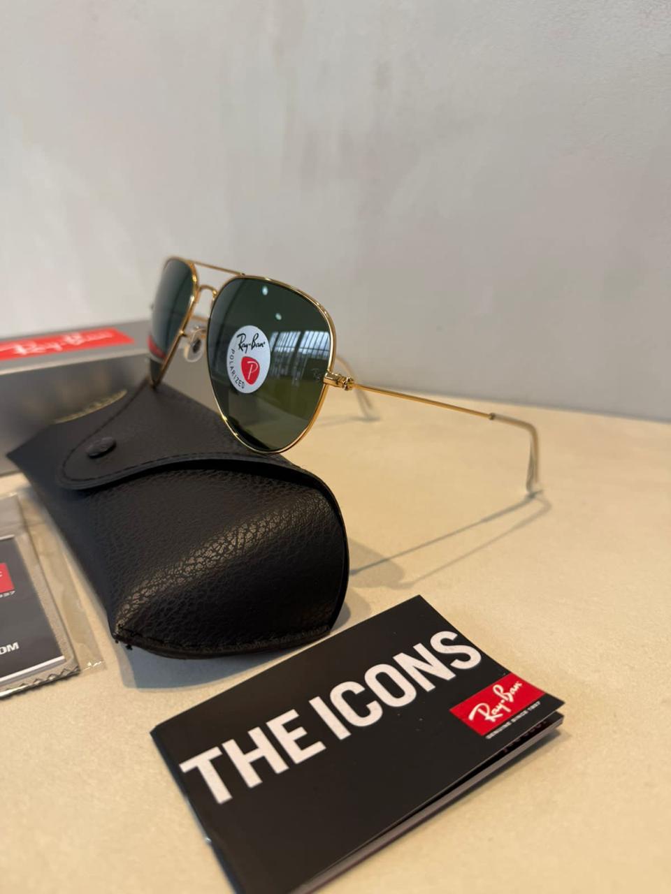 RAYBAN Aviador Green Gold Polarized -7005