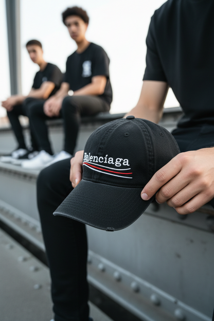Gorra Balenciaga DUPE - Negra Parches - 7133