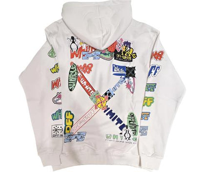 Hoodie Off White Con Estampado De Dibujos Animados