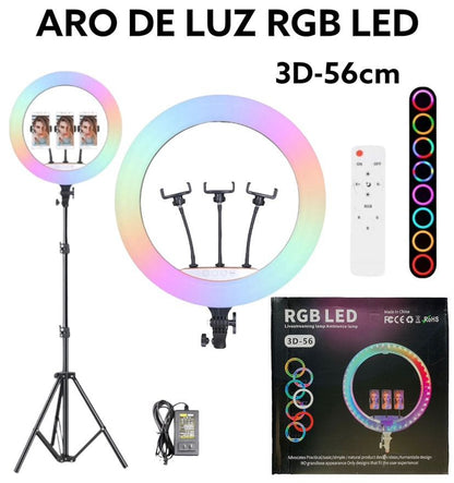 Aro De Luz RGB Led 3D- 56CM