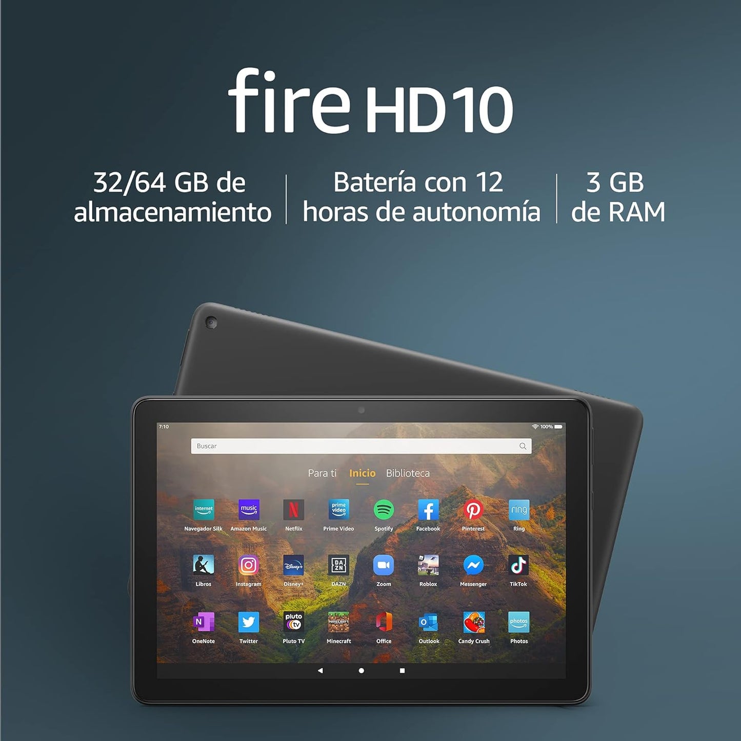 Tablet Fire HD 10'' - 64gb Amazon Negra