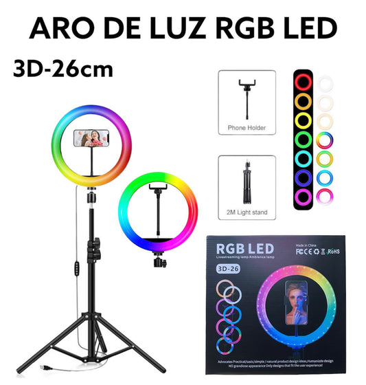 Aro De Luz RGB Led 3D- 26CM