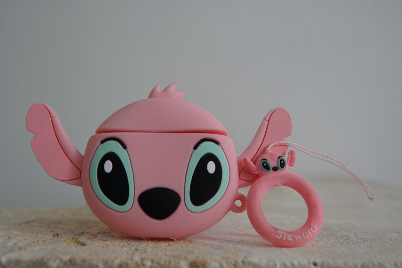 Estuche Para AirPods 1/2 Generación - Stich Rosa