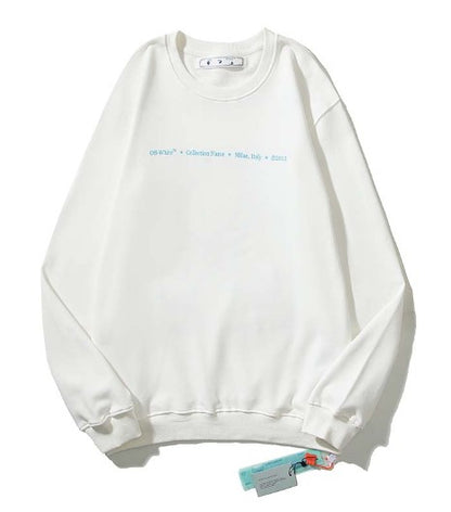 Sweater Off-White Logo Celeste