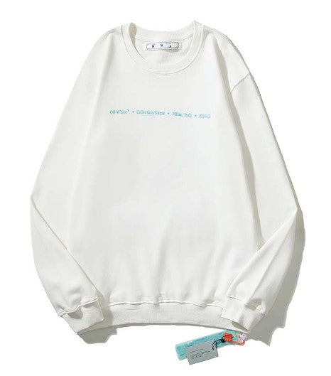 Sweater Off-White Logo Celeste