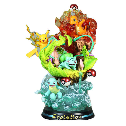 Figuras Pokémon: Pikachu, Charmander, Bulbasaur y Squirtle