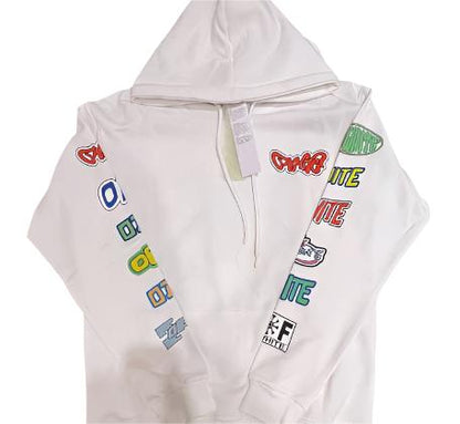 Hoodie Off White Con Estampado De Dibujos Animados