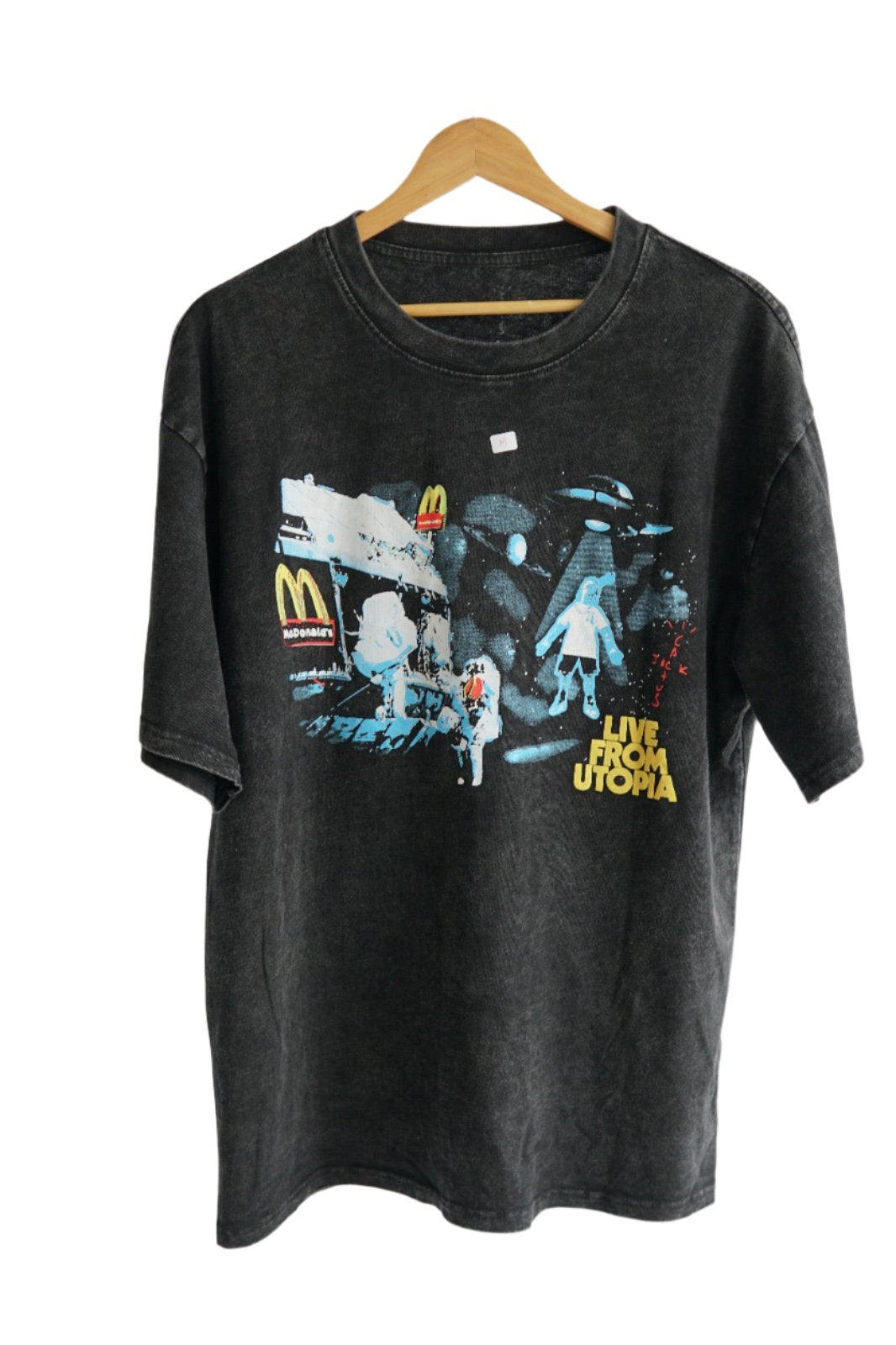 Camiseta Off White - Travis Scott x McDonald's Live From Utopia Negra