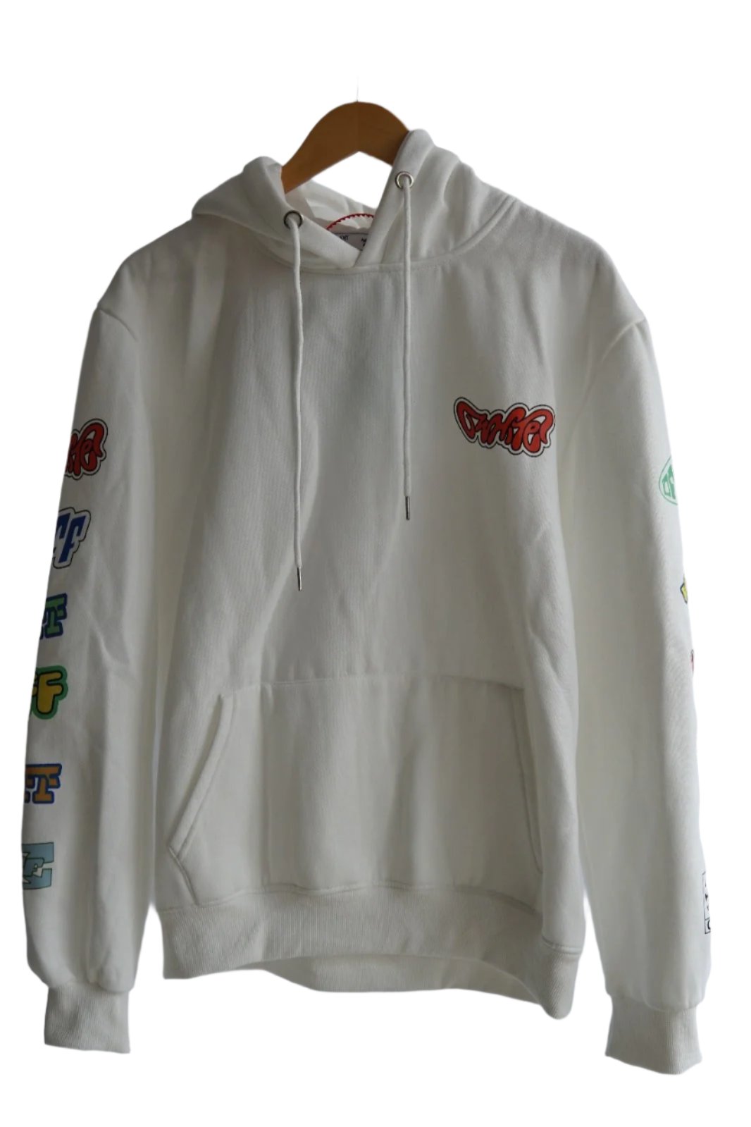 Hoodie Off White Con Estampado De Dibujos Animados