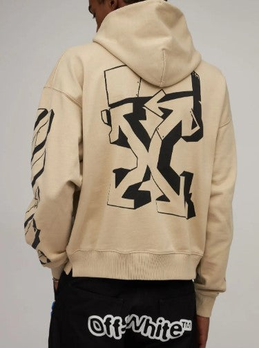 Hoodie De Algodón Off-White Graffiti Printed