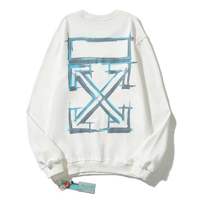 Sweater Off-White Logo Celeste