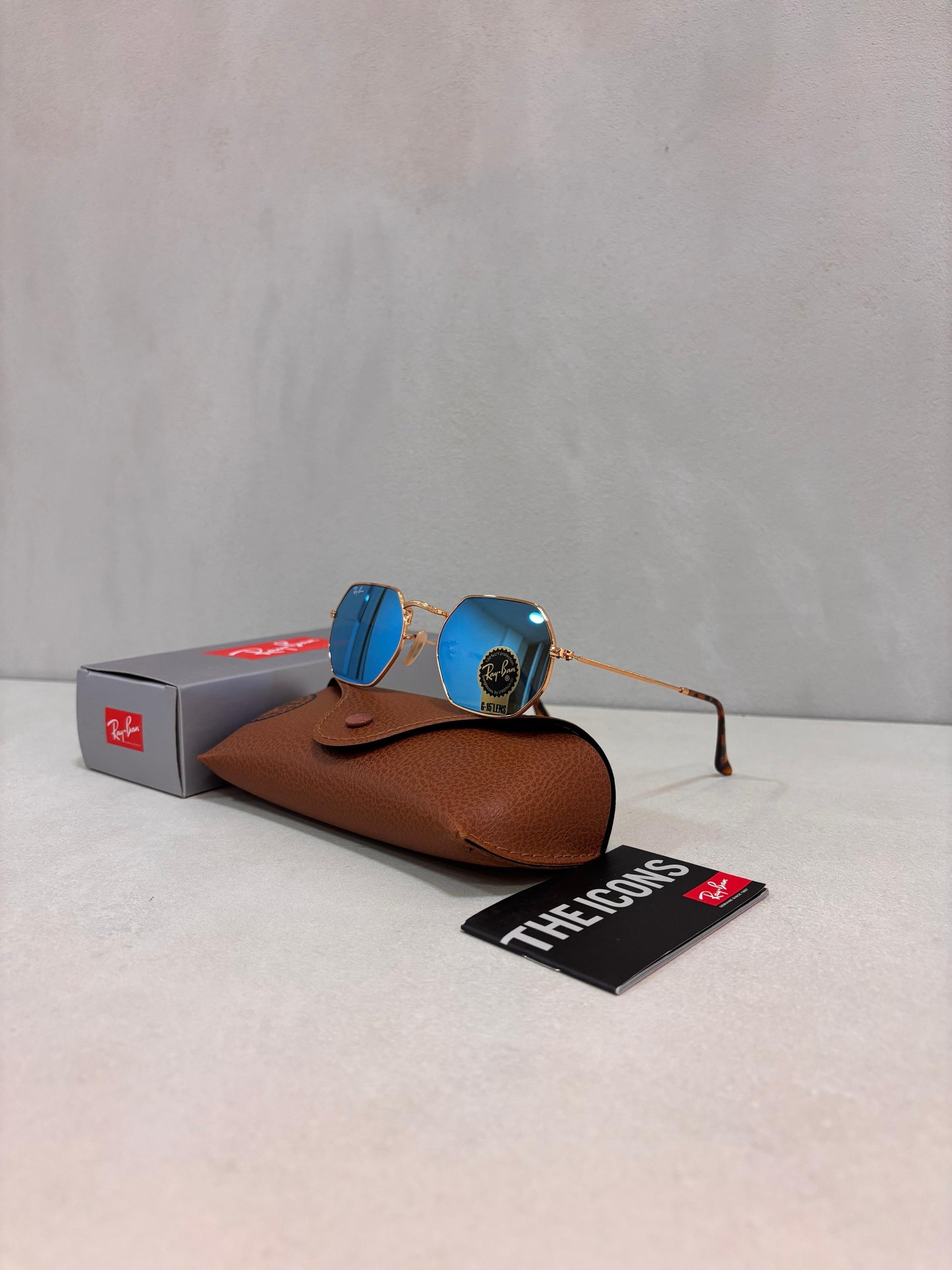 Octagonal Mirror Blue