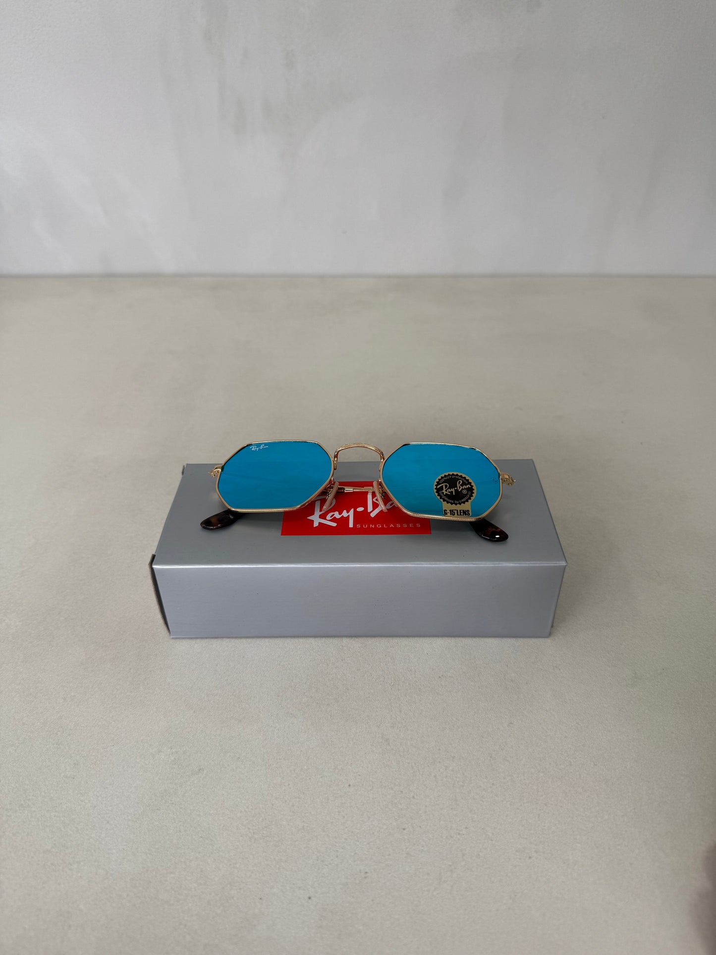 Octagonal Mirror Blue