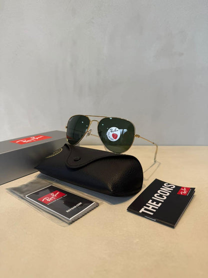 Aviador Green Gold Polarized