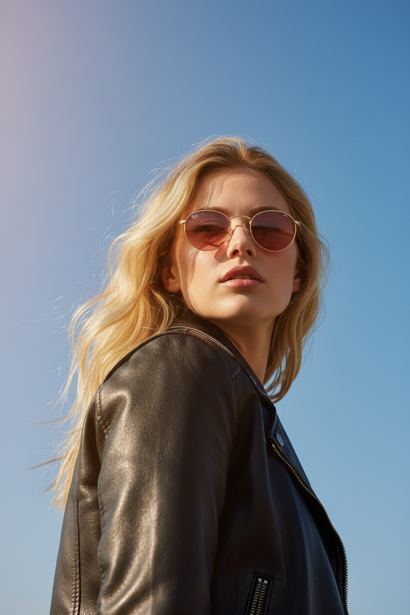 RAYBAN Round Metal Mirror Pink -7042