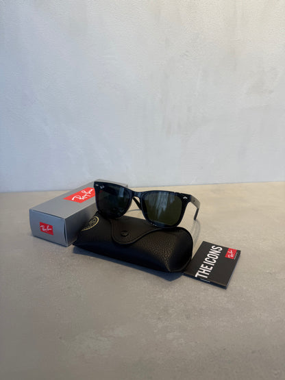 RAYBAN RB4420 Square Wayfarer Dark Green Polished Black - 7156