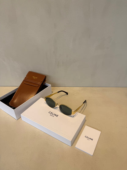 Celine Triomphe Gold Green