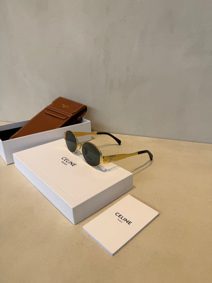Celine Triomphe Gold Green