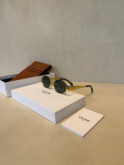 Celine Triomphe Gold Green