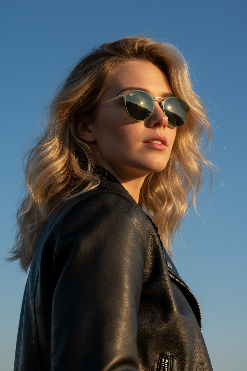 RAYBAN Round Blaze Arista Green-7037