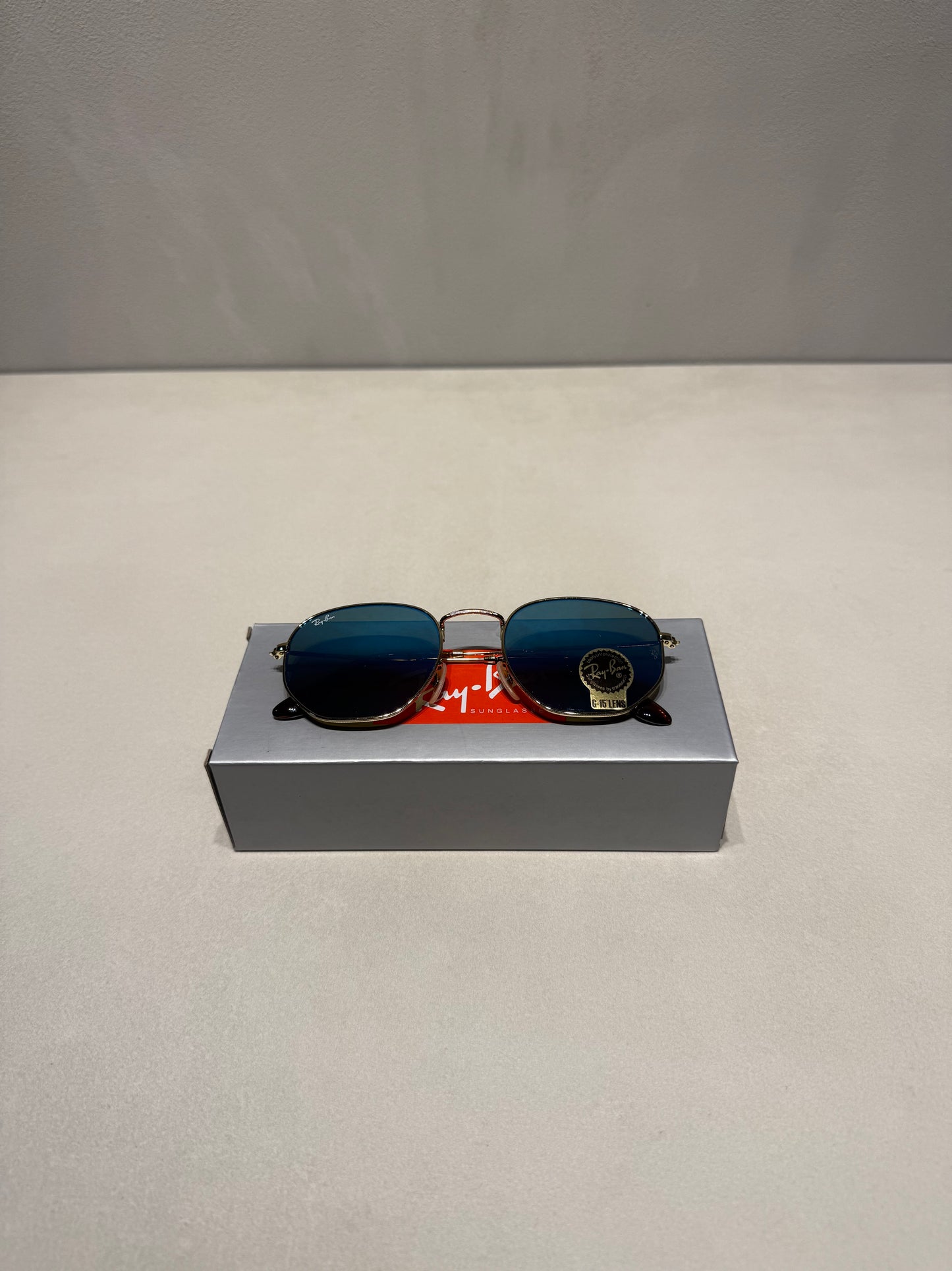 Hexagonal Mirror Blue