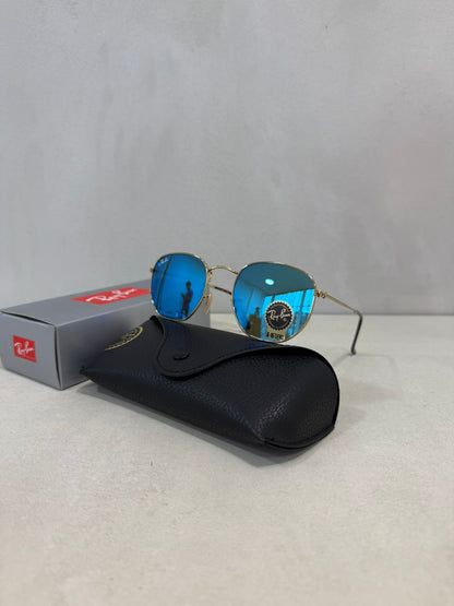 Hexagonal Mirror Blue