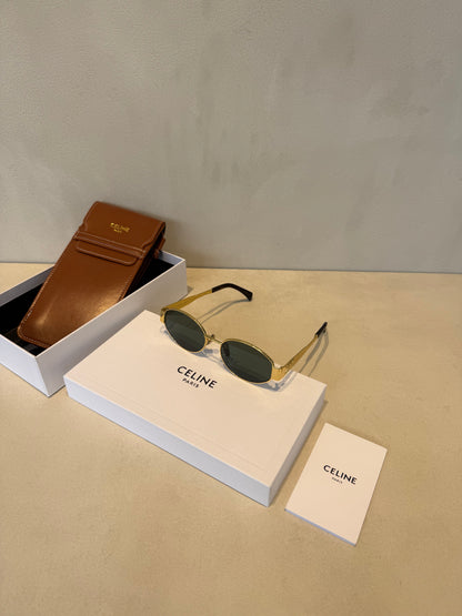 Celine Triomphe Gold Green