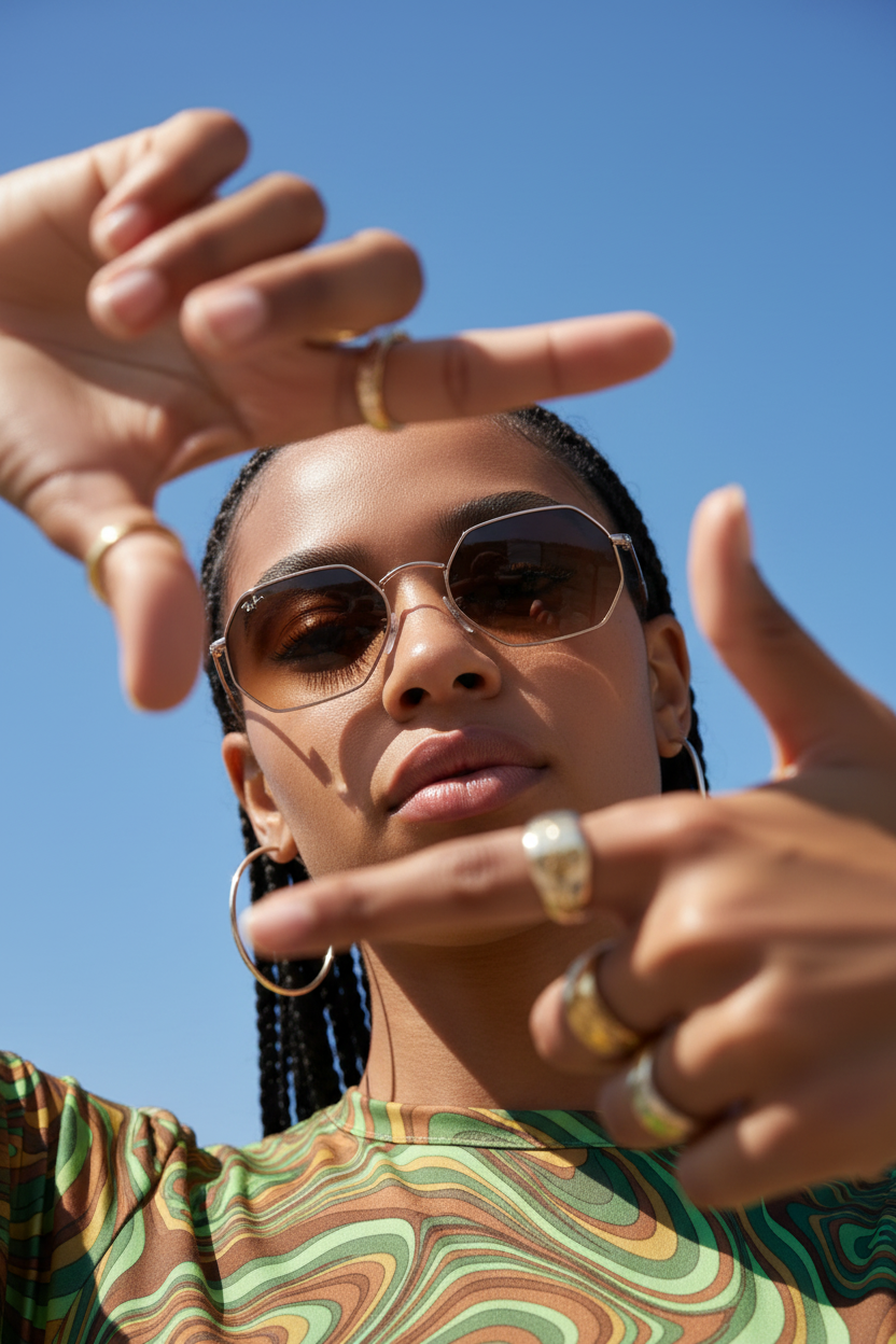 RAYBAN Octagonal Gradient Brown -7030