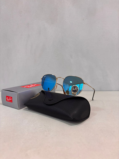 Hexagonal Mirror Blue