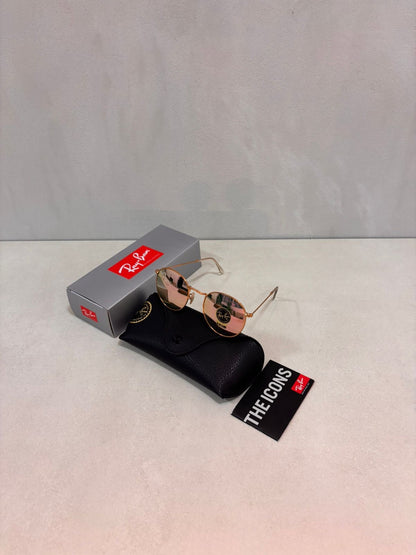 Round Metal Mirror Pink