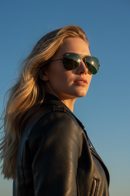 RAYBAN Aviador Black Green 7004