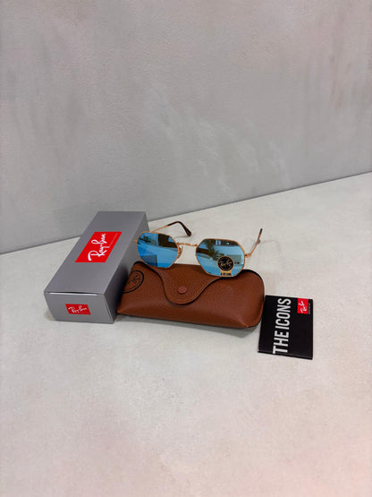 Octagonal Mirror Blue