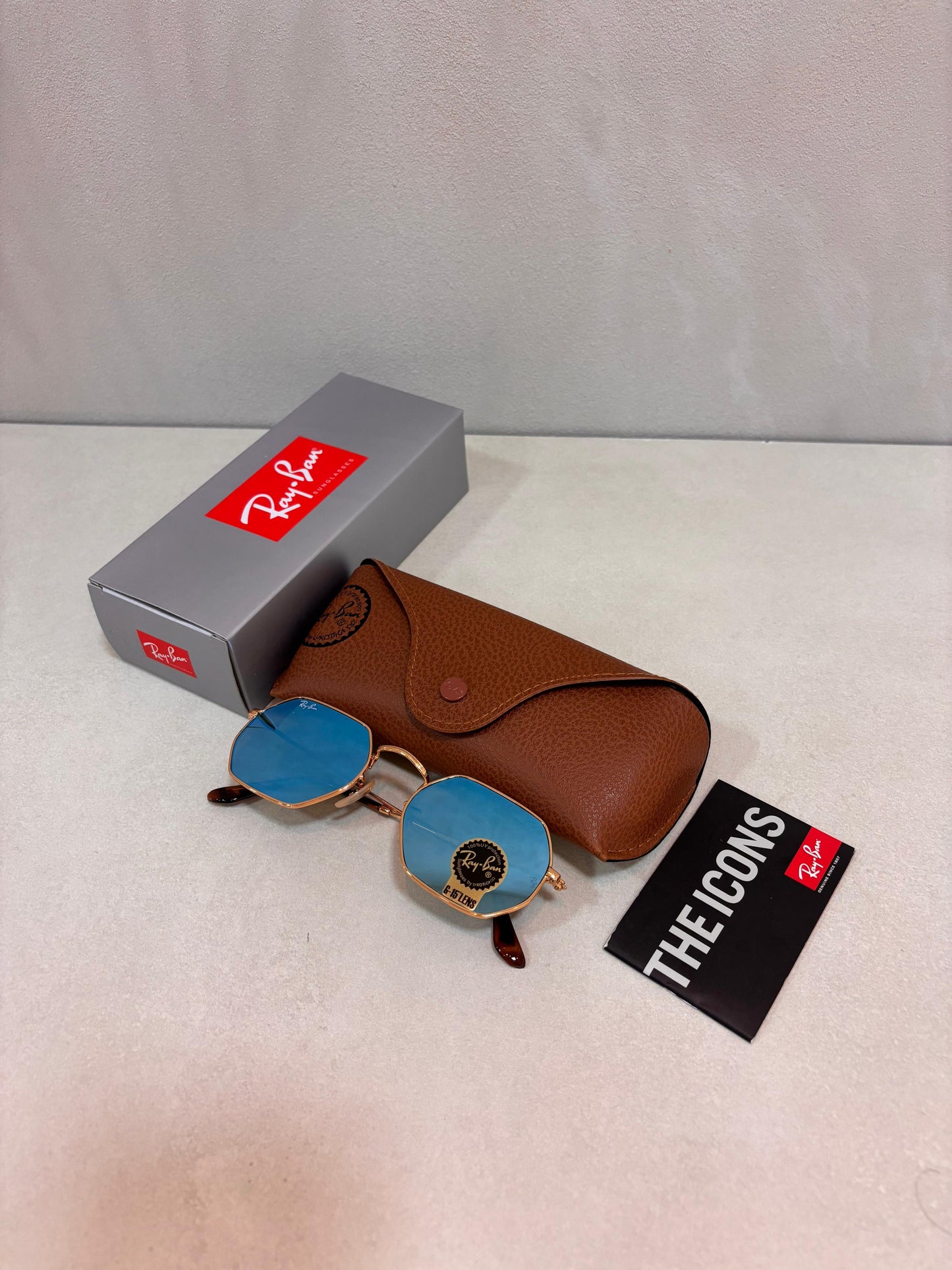 Octagonal Mirror Blue