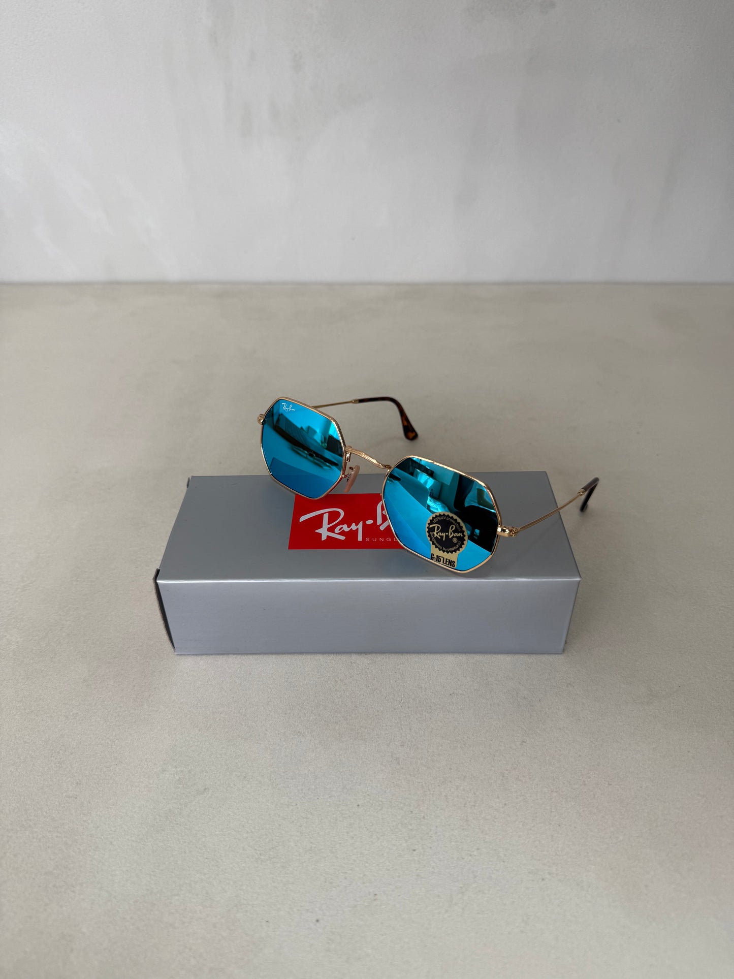 Octagonal Mirror Blue