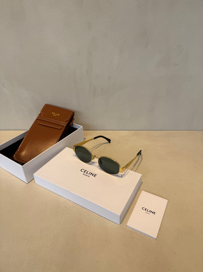 Celine Triomphe Gold Green