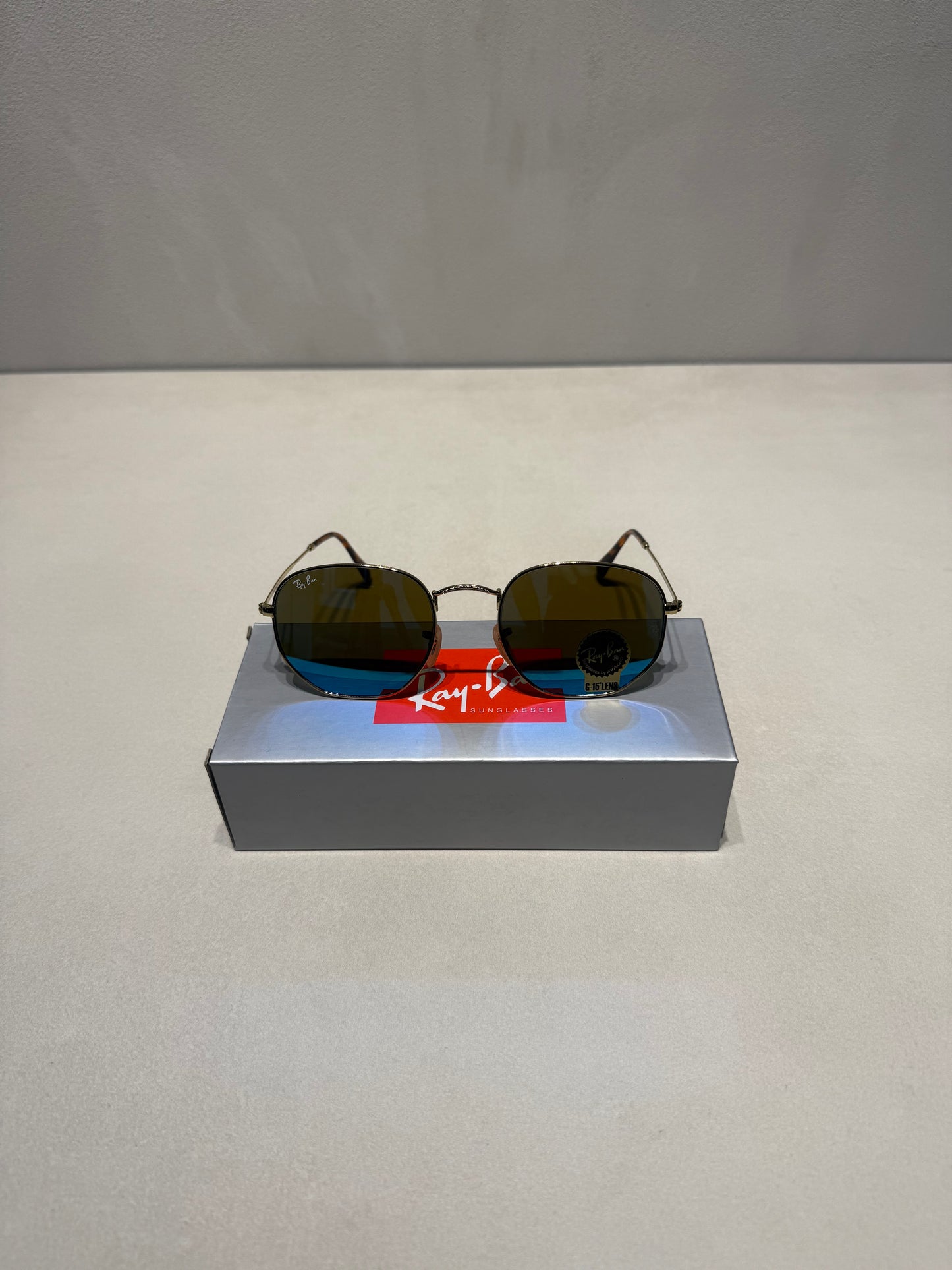 Hexagonal Mirror Blue