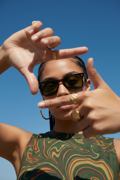 RAYBAN Wayfarer Tortoise Polarized Green -7044