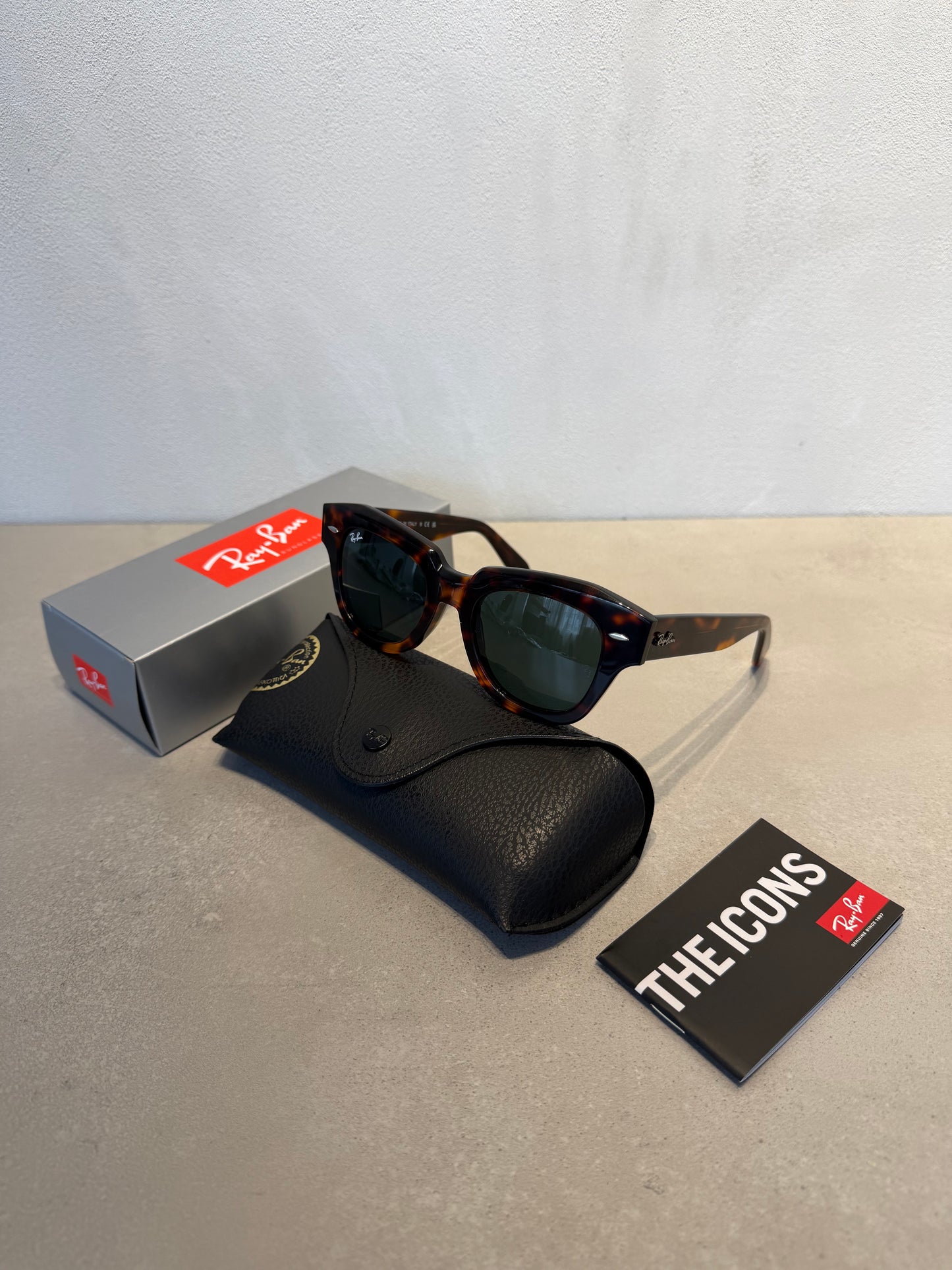 RAYBAN State Street Dark Grey Polished Havana - 7158