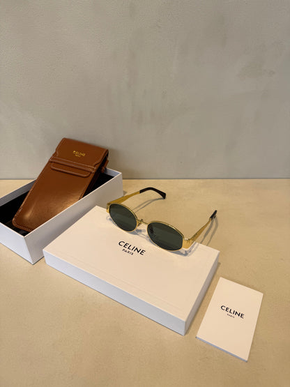 Celine Triomphe Gold Green