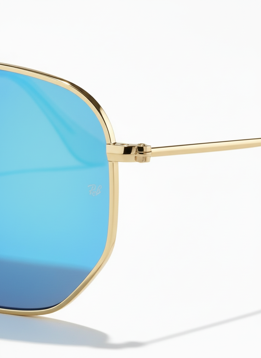 Hexagonal Mirror Blue