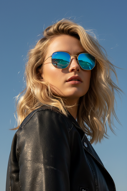 RAYBAN Hexagonal Mirror Blue -7021