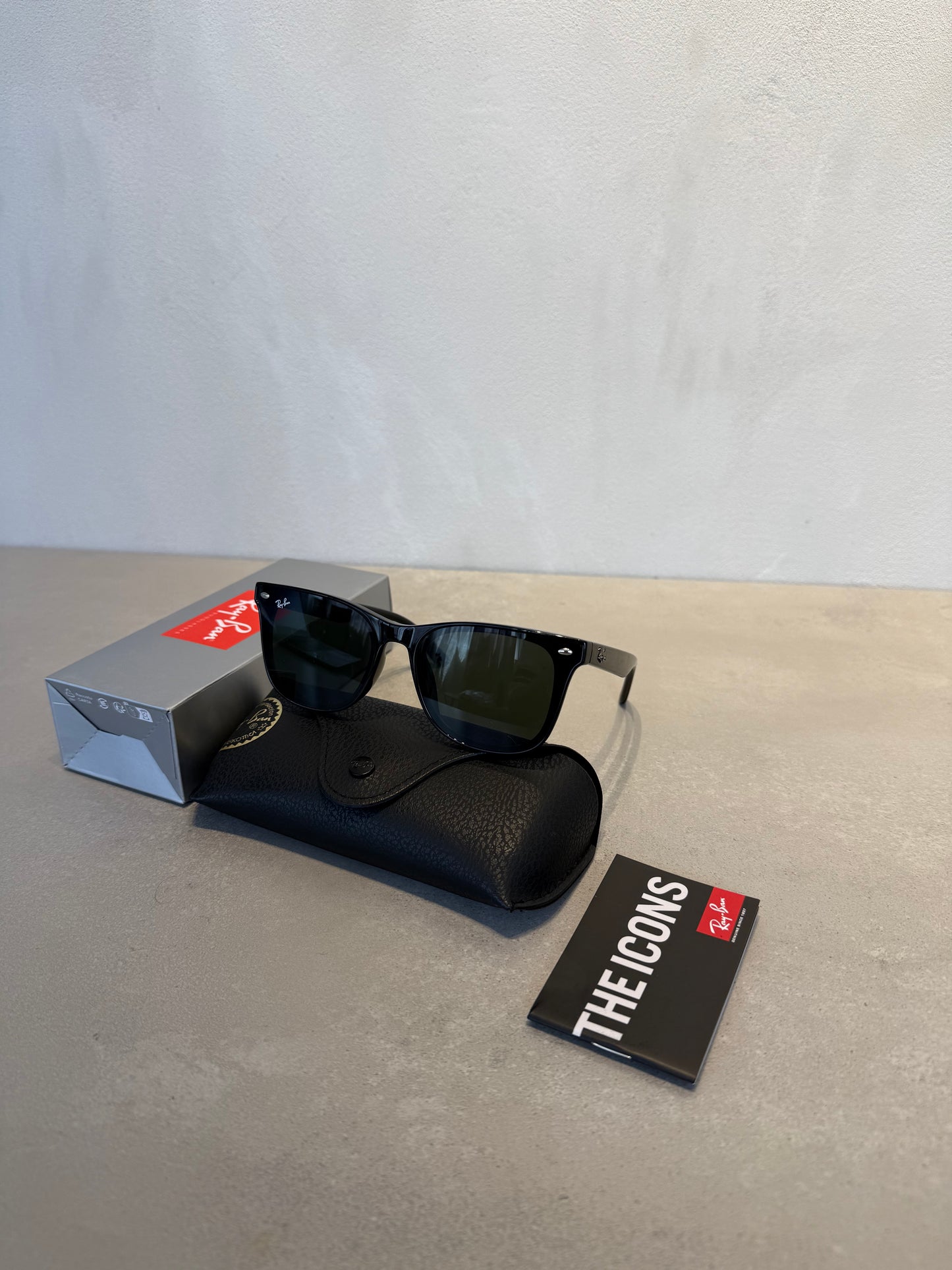 RAYBAN RB4420 Square Wayfarer Dark Green Polished Black - 7156