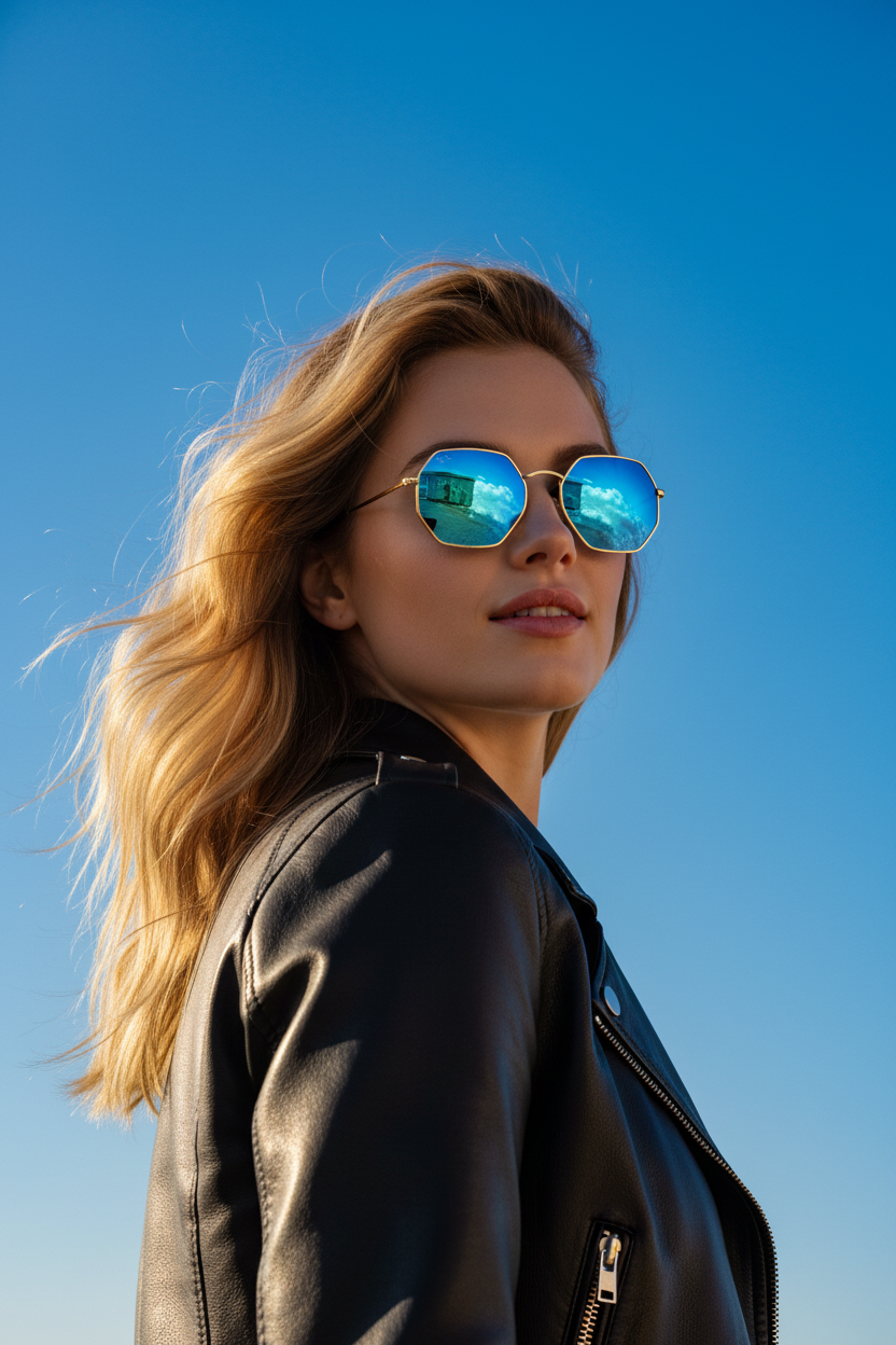 RAYBAN Octagonal Mirror Blue -7031