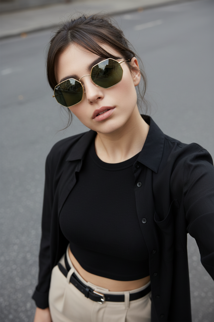 RAYBAN Octagonal Arista Green -7029